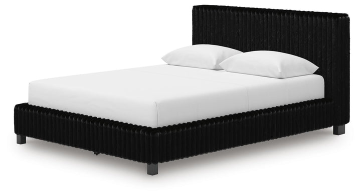 Zuraleus Queen Upholstered Bed - Black (4)