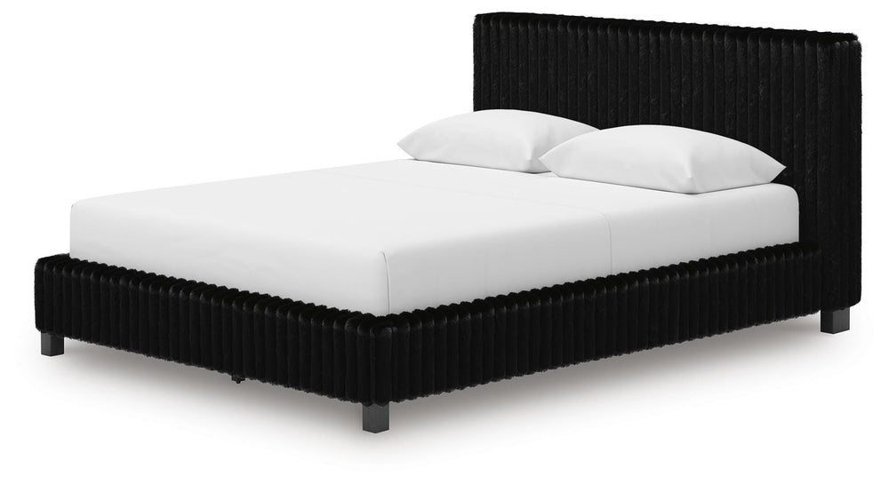 Zuraleus Queen Upholstered Bed - Black (4)