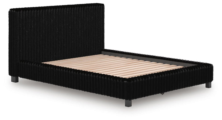 Zuraleus Queen Upholstered Bed - Black (3)
