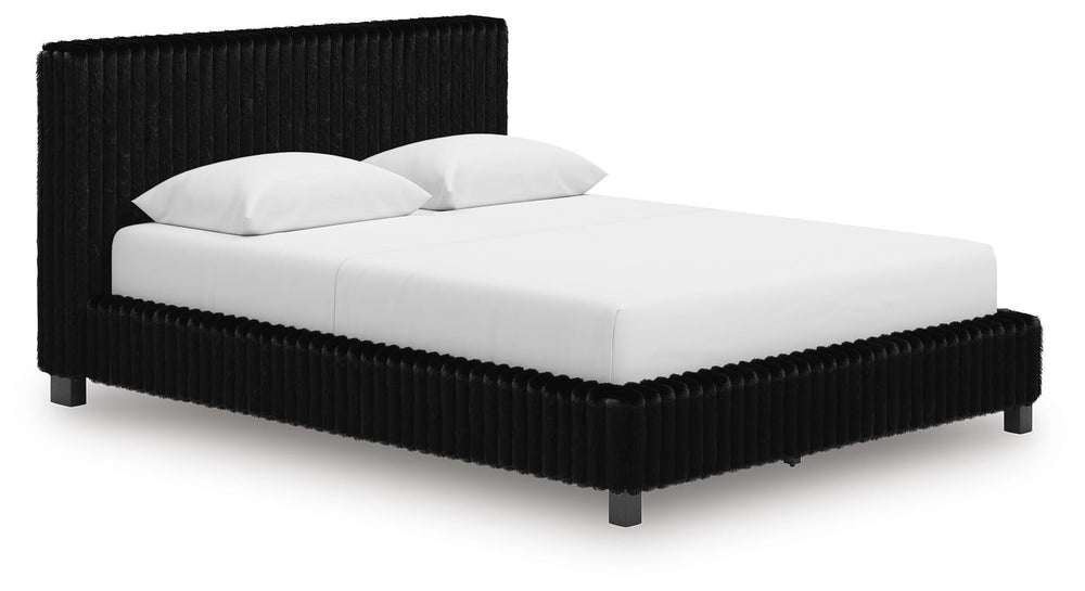 Zuraleus Queen Upholstered Bed - Black (1)