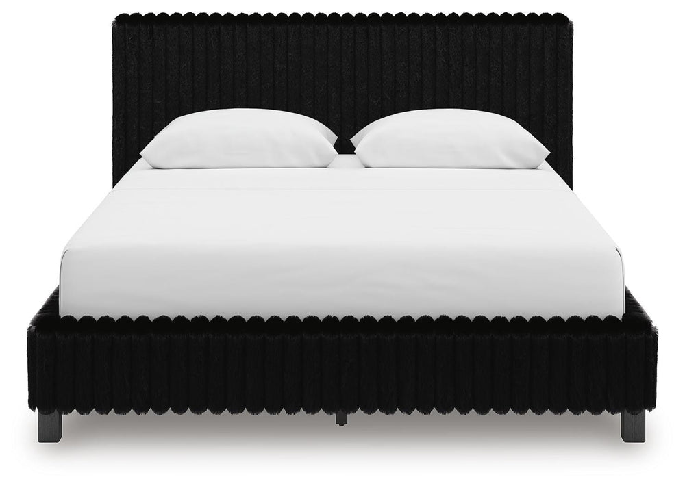 Zuraleus Queen Upholstered Bed - Black (5)