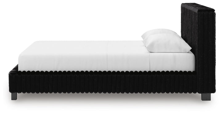 Zuraleus Queen Upholstered Bed - Black (7)
