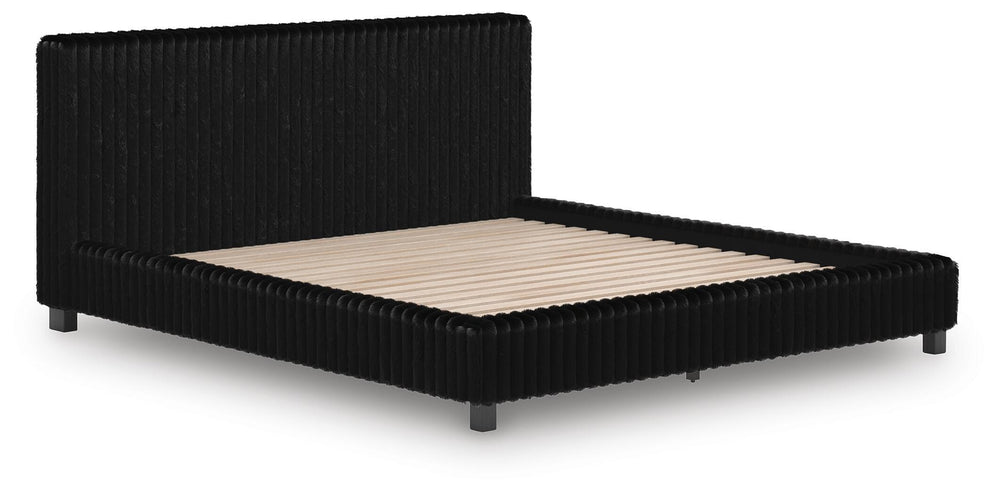 Zuraleus California King Upholstered Bed - Black (2)