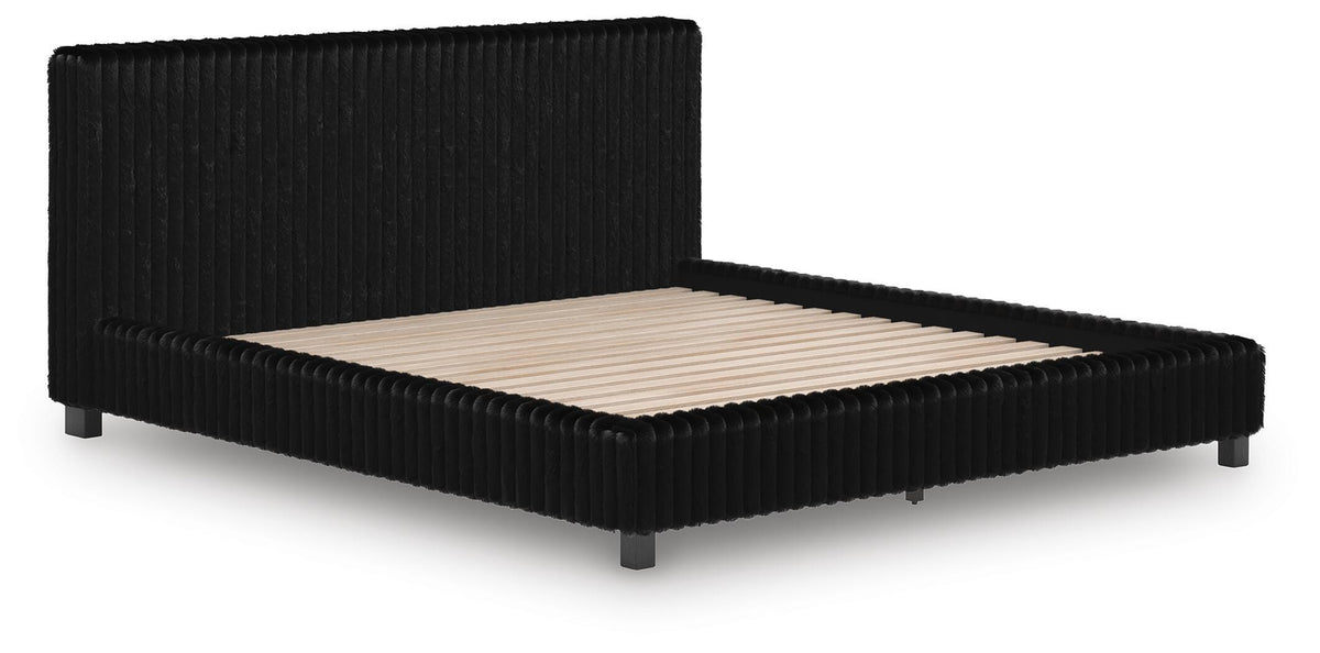 Zuraleus California King Upholstered Bed - Black (2)