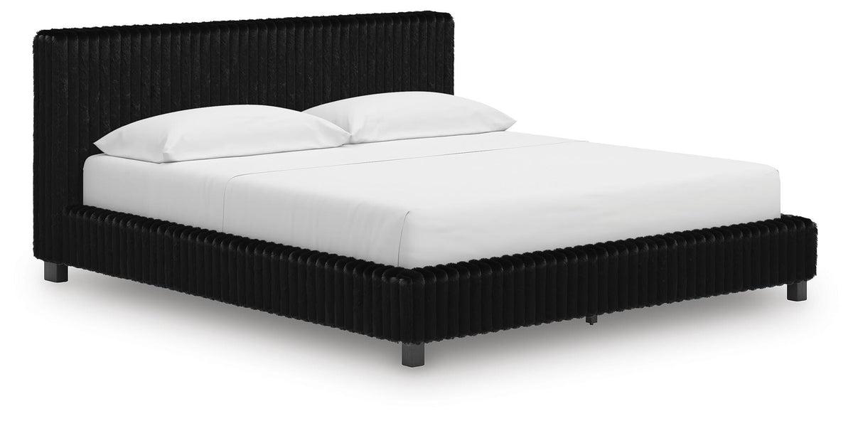 Zuraleus California King Upholstered Bed - Black (1)