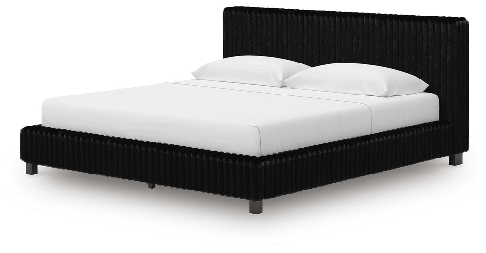 Zuraleus King Upholstered Bed - Black (4)