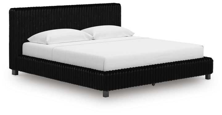 Zuraleus King Upholstered Bed - Black (1)