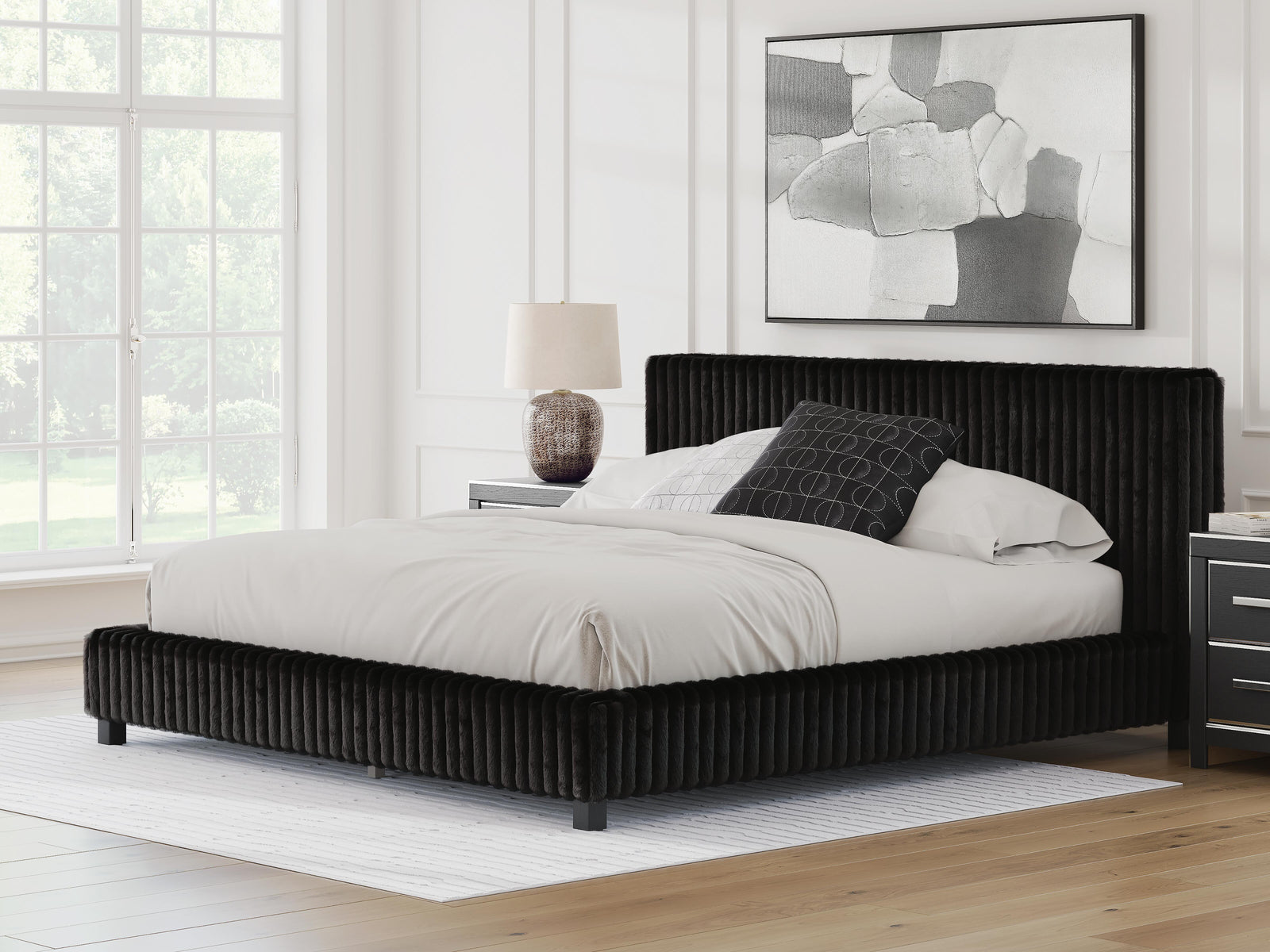 Zuraleus King Upholstered Bed - Black (2)