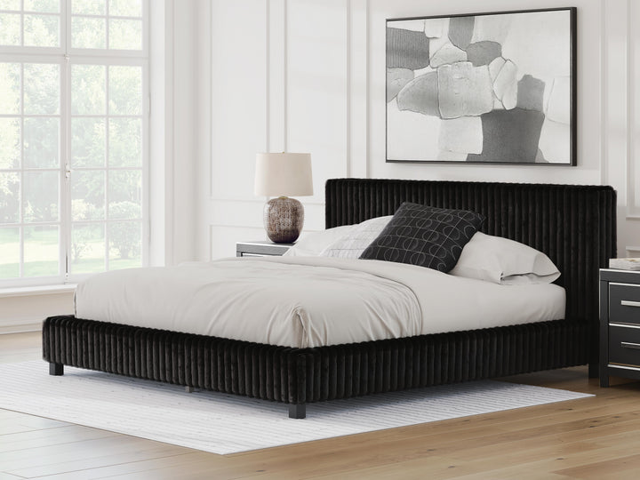 Zuraleus King Upholstered Bed - Black (2)