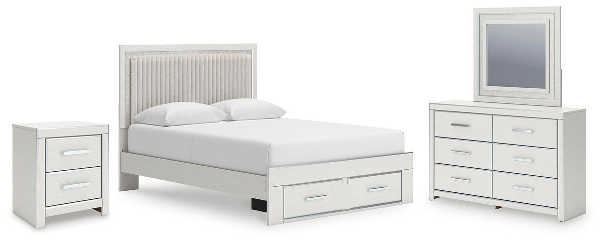 Zuraleus Queen Storage Bed, Dresser, Mirror and Nightstand - White (1)