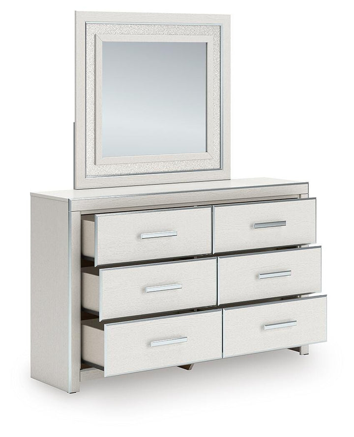 Zuraleus Queen Upholstered Panel Bed, Dresser and Mirror (4)