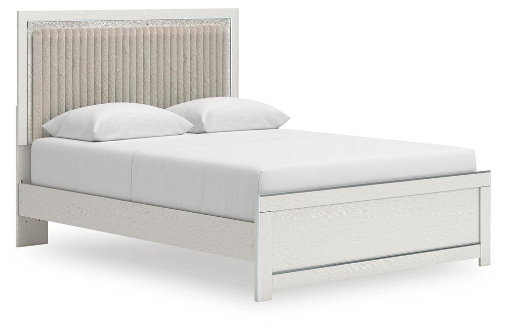 Zuraleus Queen Upholstered Panel Platform Bed, Dresser and Mirror (10)