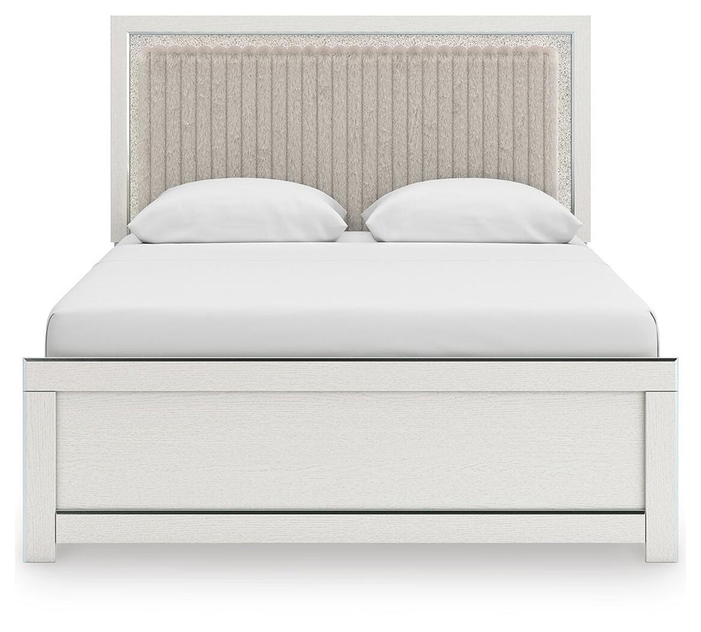 Zuraleus Queen Upholstered Panel Platform Bed - White (5)