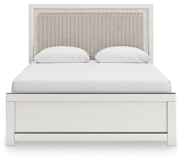Zuraleus Queen Upholstered Platform Bed, Dresser, Mirror and Nightstand