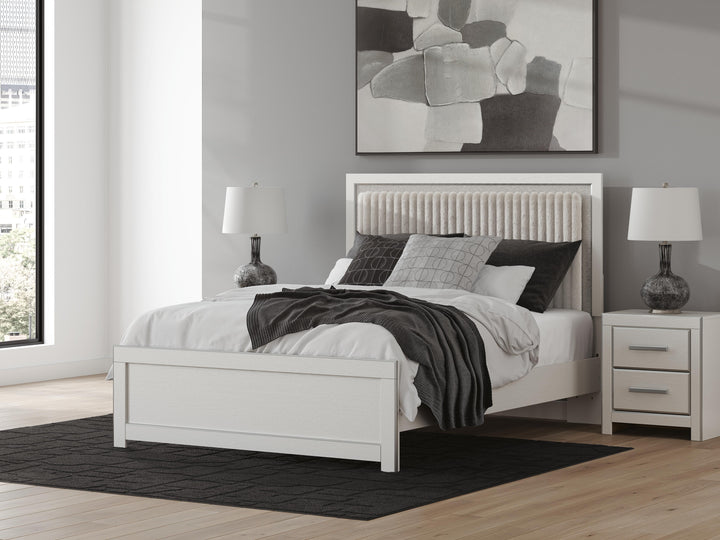 Zuraleus Queen Upholstered Panel Platform Bed - White (2)