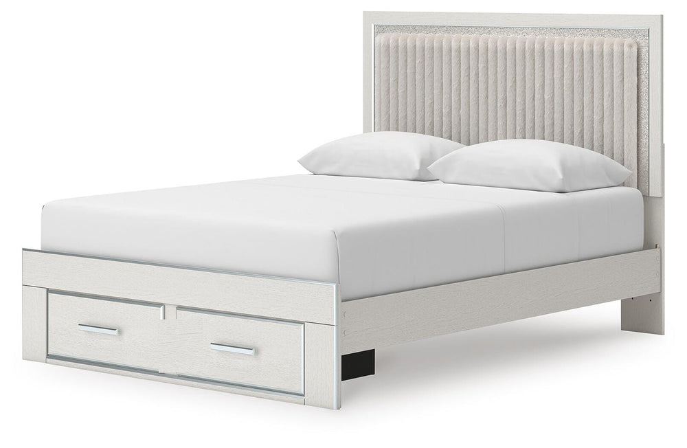 Zuraleus Queen Upholstered Panel Platform Storage Bed - White (5)
