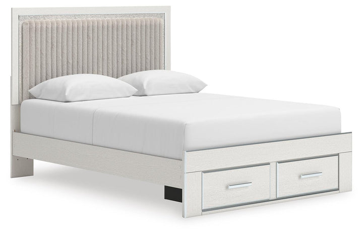 Zuraleus Queen Upholstered Panel Platform Storage Bed - White (1)
