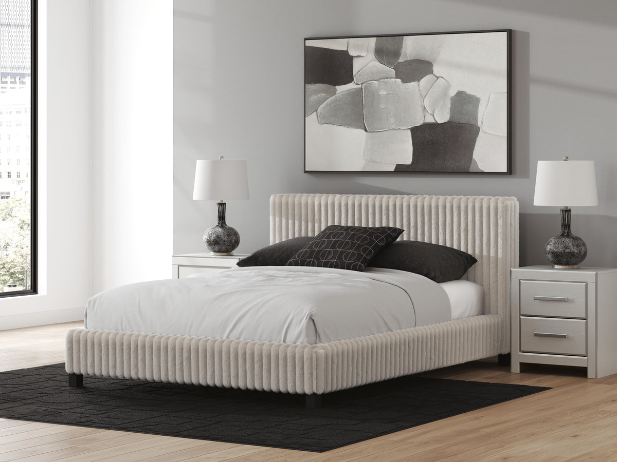 Zuraleus Queen Upholstered Bed - White (2)