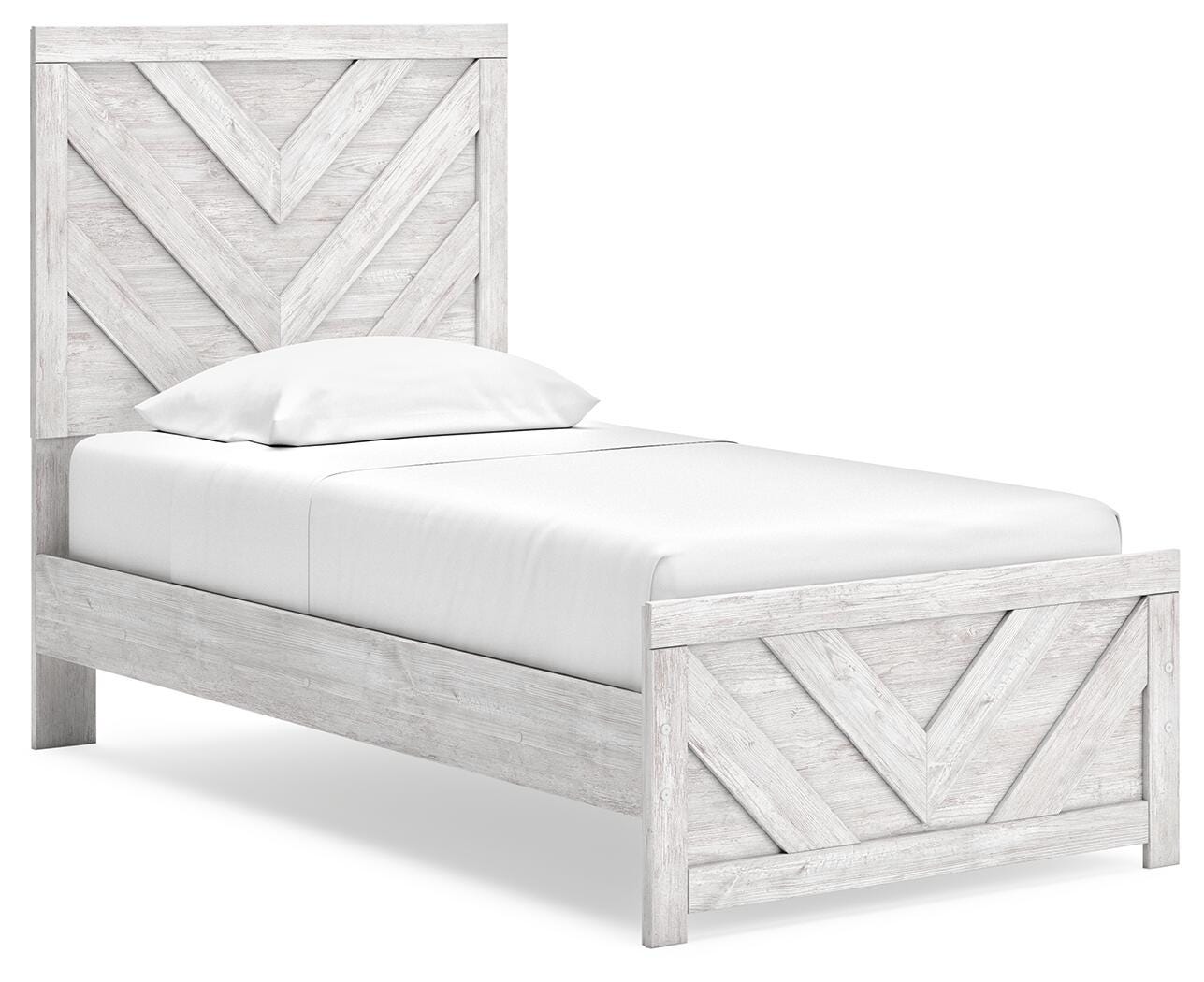 Cayboni Twin Panel Bed - White (1)