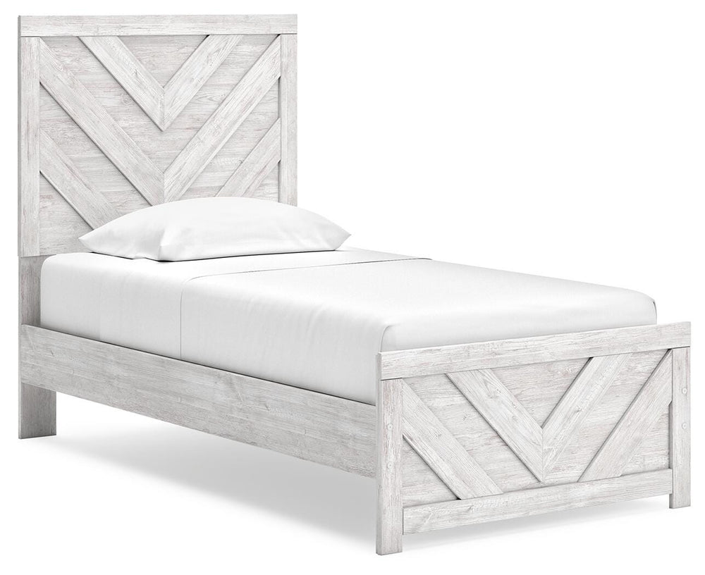 Cayboni Twin Panel Bed - White (1)