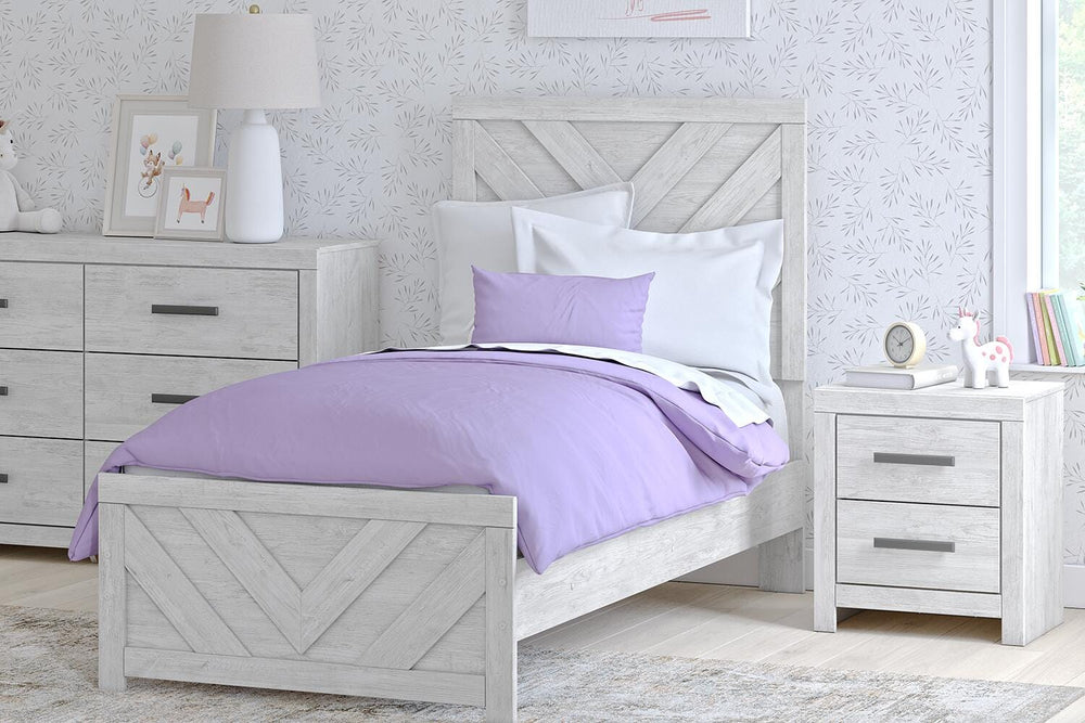 Cayboni Twin Panel Bed - White (2)
