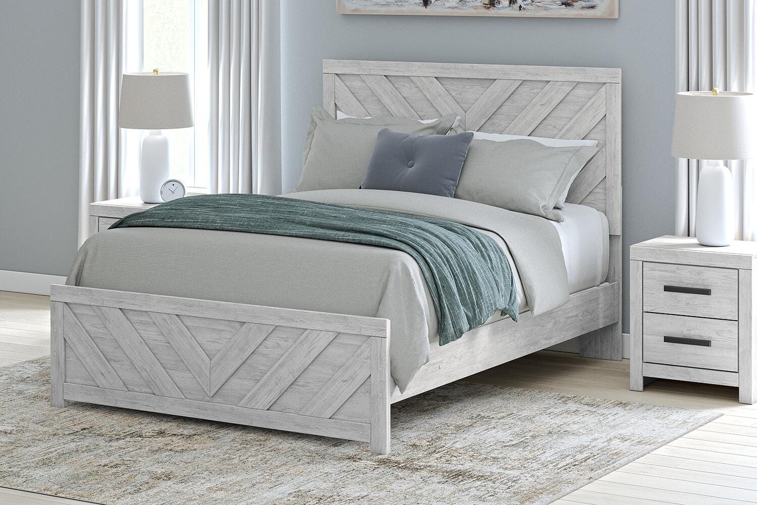 Cayboni Queen Panel Bed - White (2)