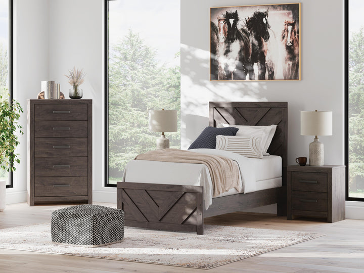 Prendonea Twin Panel Bed - Dark Gray (10)