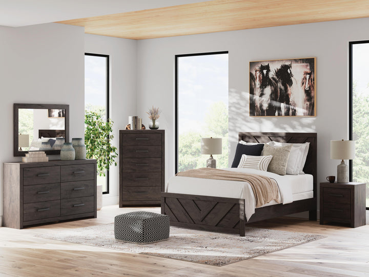 Prendonea Full Panel Bed - Dark Gray (10)