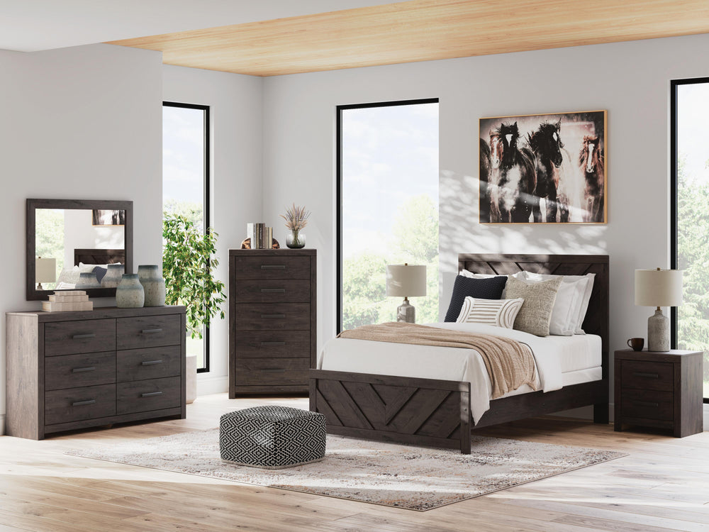 Prendonea Full Panel Bed - Dark Gray (10)