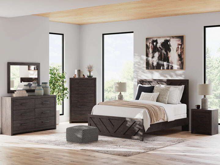 Prendonea Queen Panel Bed - Dark Gray (11)