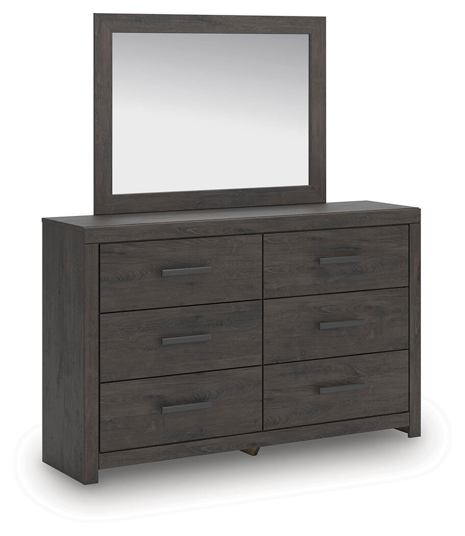 Prendonea Dresser and Mirror - Dark Gray (1)