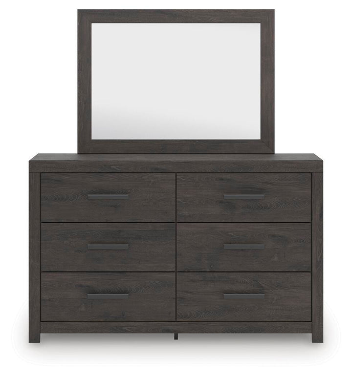 Prendonea Dresser and Mirror - Dark Gray (5)
