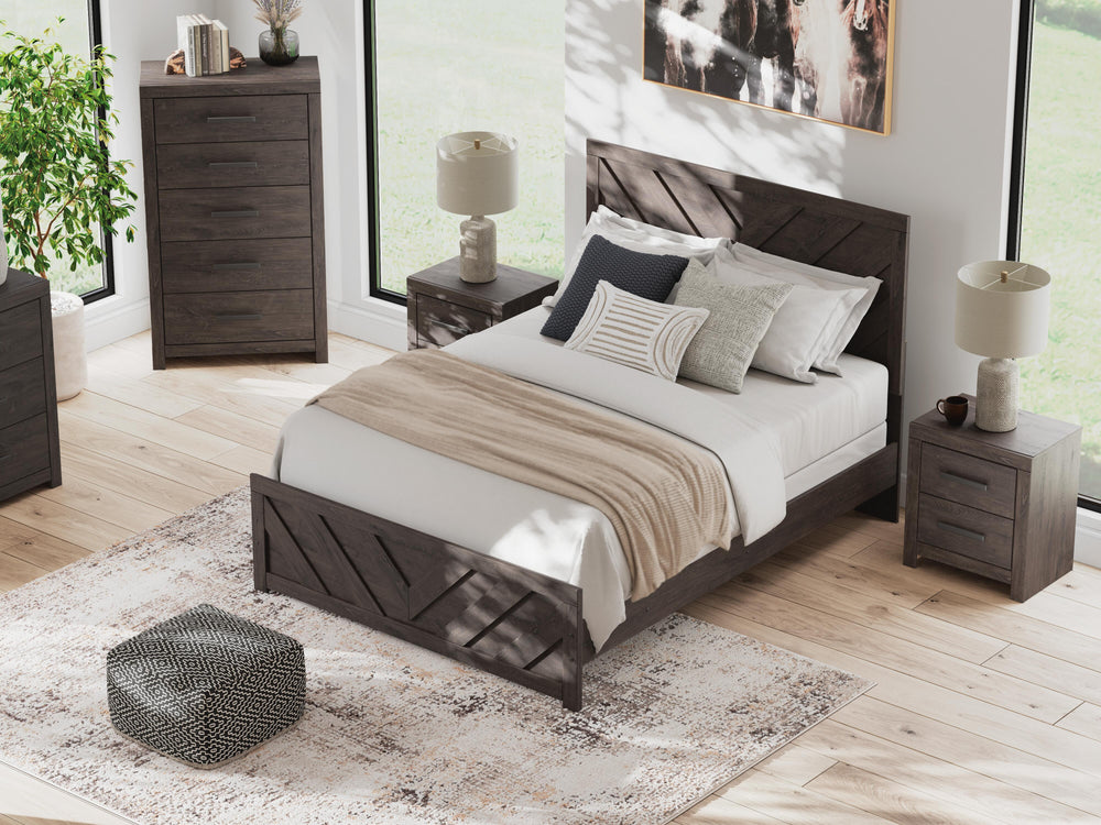 Prendonea Queen Panel Bed - Dark Gray (10)
