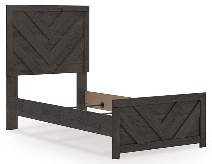 Prendonea Twin Panel Bed - Dark Gray (4)