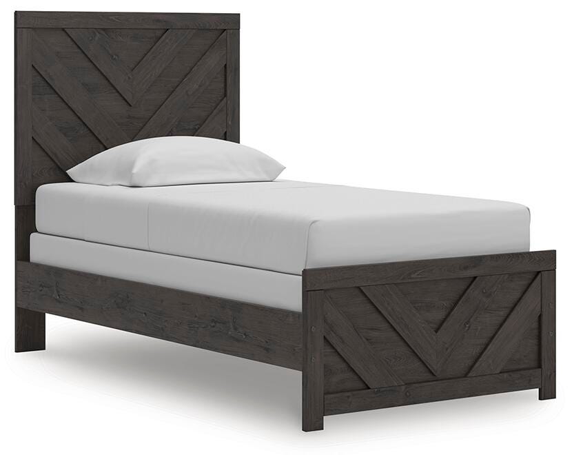 Prendonea Twin Panel Bed - Dark Gray (1)