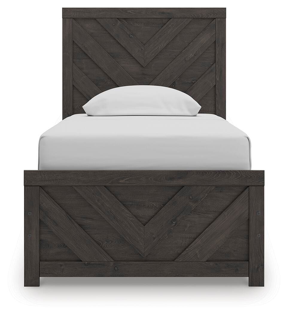 Prendonea Twin Panel Bed - Dark Gray (5)