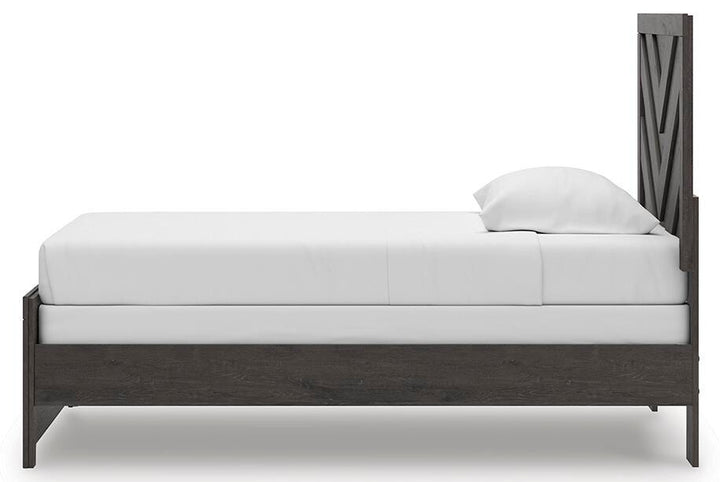 Prendonea Twin Panel Bed - Dark Gray (7)