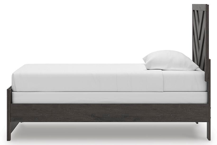 Prendonea Twin Panel Bed - Dark Gray (7)