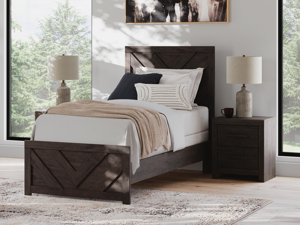 Prendonea Twin Panel Bed - Dark Gray (2)