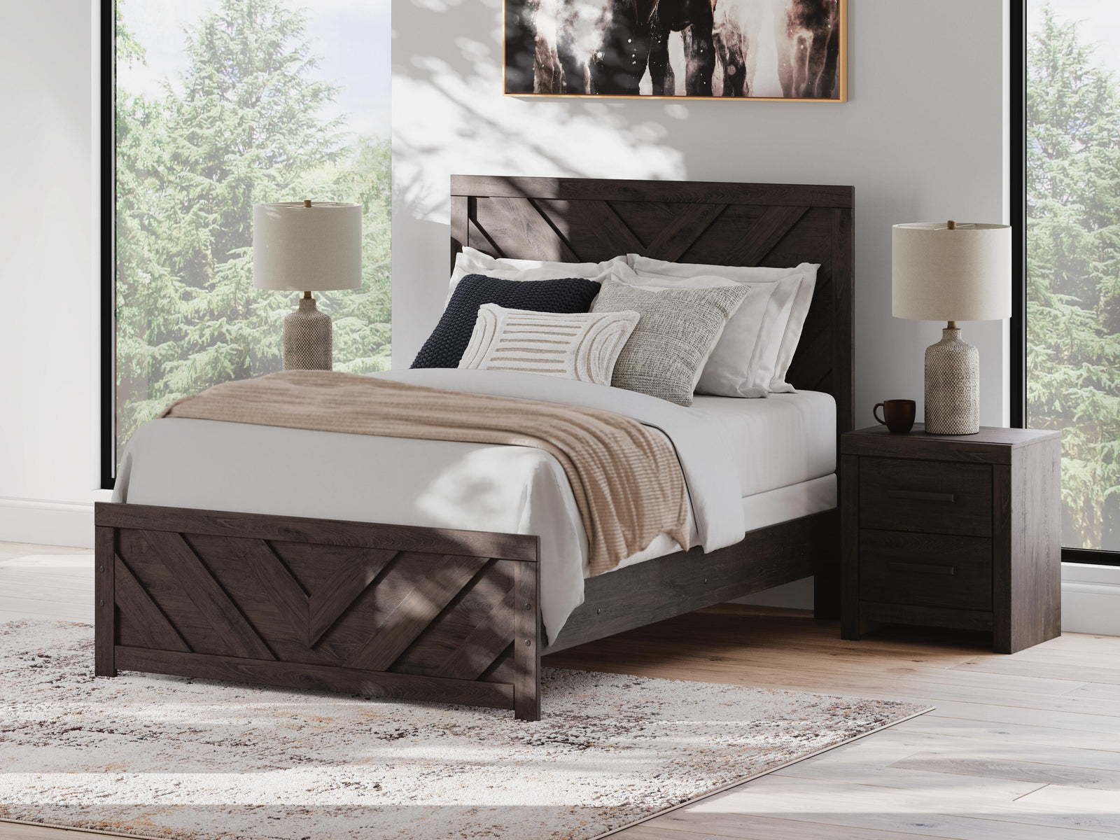Prendonea Full Panel Bed - Dark Gray (2)