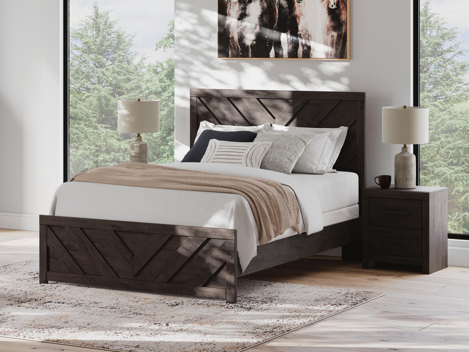 Prendonea Queen Panel Bed - Dark Gray (2)