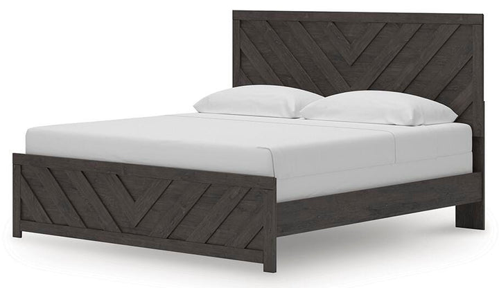 Prendonea King Panel Bed - Dark Gray (3)