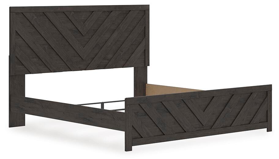 Prendonea King Panel Bed - Dark Gray (4)
