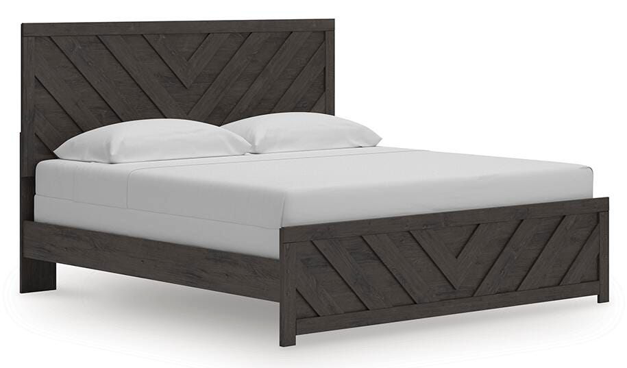 Prendonea King Panel Bed - Dark Gray (1)