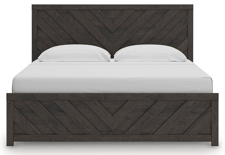 Prendonea King Panel Bed - Dark Gray (5)