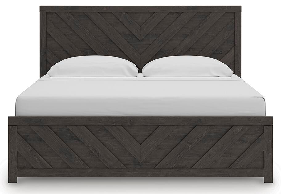 Prendonea King Panel Bed - Dark Gray (5)