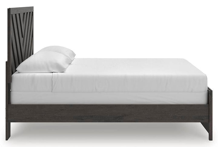 Prendonea King Panel Bed - Dark Gray (8)