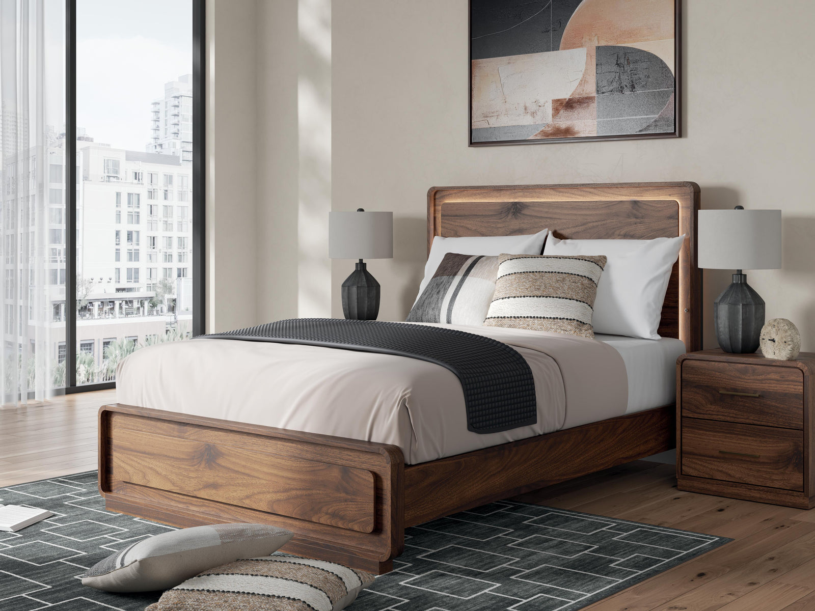 Fortlorn Queen Panel Bed - Dark Brown (2)