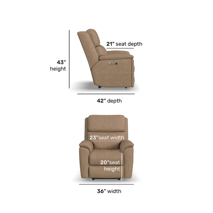 Porter Leather Power Recliner with Power Headrest &amp; Lumbar