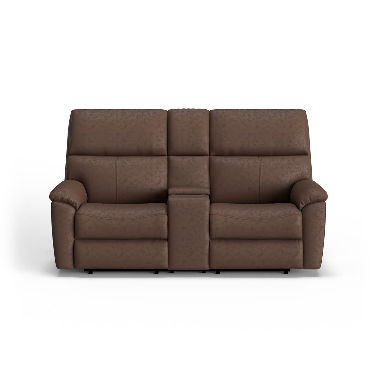 Porter Leather Power Reclining Loveseat with Console, Power Headrest, & Lumbar